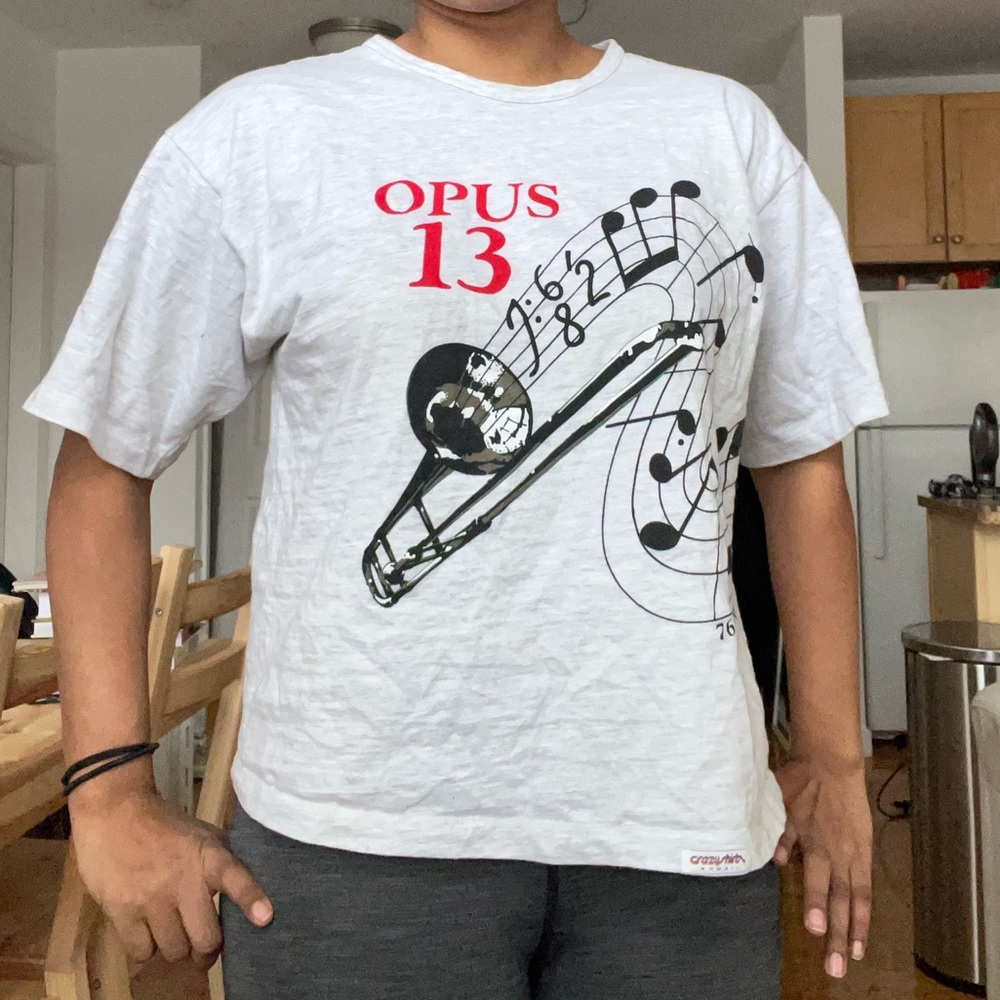 Vintage gray white heather crewneck Honolulu fun run short sleeve tee one size